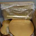 Suwimut 10 Pieces Gold Cake Stand Set, Metal Round Cupcake Holder Dessert Display Plate Serving Platter, Dessert Table Stands and Trays Set for Christmas, Wedding, Birthday, Anniversary, Tea Party