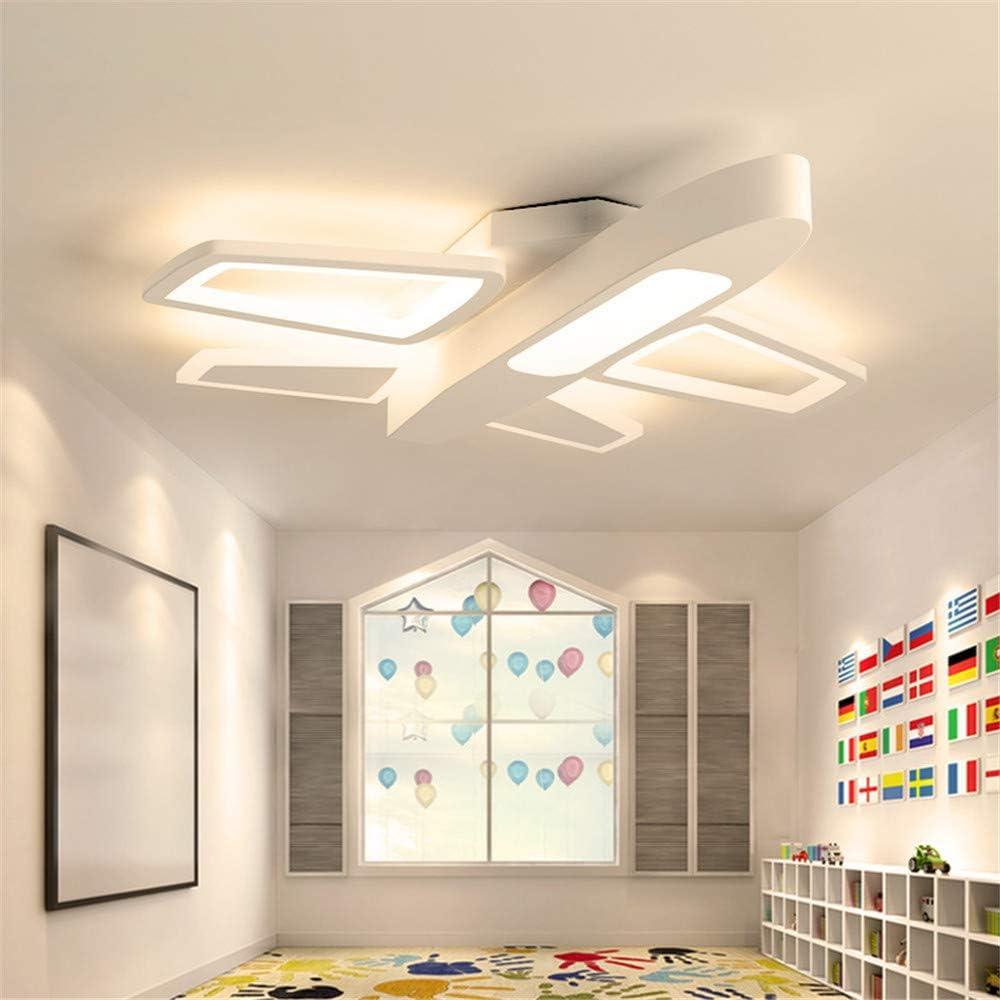 RUNNUP Acrylic Cartoon Airplane Ceiling Lamp Boy Bedroom Creative LED Flush Ceiling Light Stepless Dimming for Kindergarten Children Bedroom Kids Room Study Room, White
