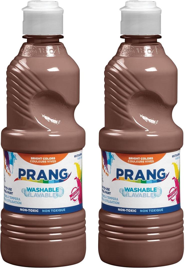 Prang Washable Tempera Paint, 473ml Bottle, Brown, Pack of 2