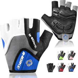 INBIKE 5mm Padded Half Finger Bike Bicycle Cycling Gloves (XX-Large, Blue)