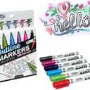 ArtSkills Metallic Markers with Color Outline, Permanent Metallic Outline Shimmer Markers, 6 pc