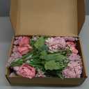 Zeyune 8 Pcs 13.4 Inch Artificial Flowers Bouquet Fake Silk Flowers Faux Bouquet Hydrangea Bouquets for Mother's Day Wedding Birthday Table Centerpieces Home Office Decoration(Bean Paste Pink,Rose)