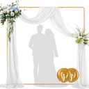 GOJAWAY Square Backdrop Stand Metal Gold Wedding Arch Stand 7.2ft Rectangle Backdrop Frame for Birthday Party Baby Shower Graduation Ceremony Decoration