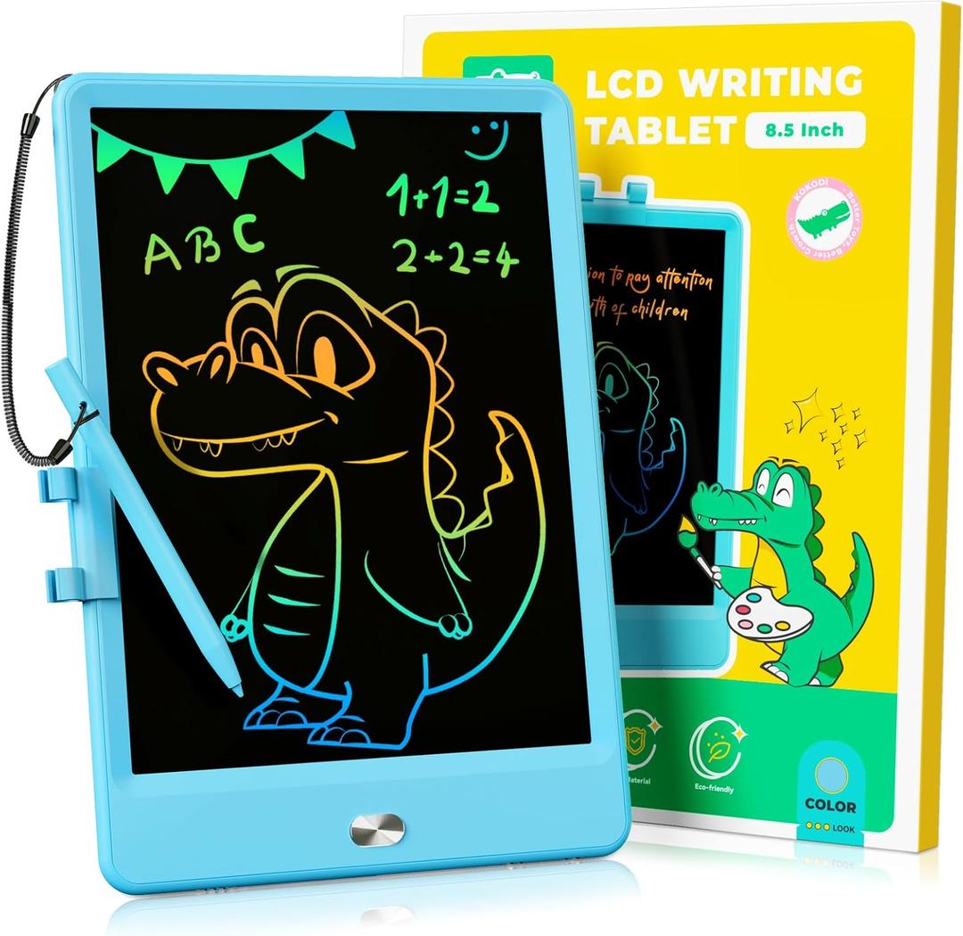 KOKODI LCD Writing Tablet 8.5-Inch Colorful Doodle Board, Electronic Drawing Tablet Drawing Pad for Kids, Educational and Learning Kids Toys Gifts for 3 4 5 6 7 8 Year Old Boys and Girls(Blue)