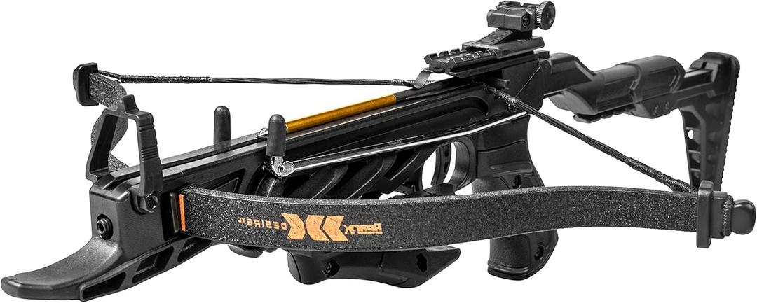 Bear X Desire XL Pistol Hunting Crossbow, Self-Cocking, Adjustable Stock up to 2.5", Compact Design, Includes 3 Premium Bolts, Dependable Accuracy