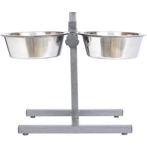 Iconic Pet Adjustable H-Design Double Diner - Non-Skid Rubber Base Noise Free Stable Dog Food Stand with 2 Quart/ 64 oz Stainless Steel Elevated Dog Food Bowls for Proper Growth & Digestion Iconic Pet Adjustable H-Design Double Diner - Non-Skid Rubber Base Noise Free Stable Dog Food Stand with 2 Quart/ 64 oz Stainless Steel Elevated Dog Food Bowls for Proper Growth & Digestion