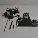 Solar Halloween Yard Decorations, 43 Inch Outdoor LED Solar Powered Haunted Tree Stakes Halloween Outdoor Decorations, Metal Spooky Tree Garden Stakes Lawn Yard Ornament