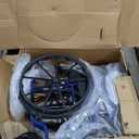 Drive Medical Blue Streak Lightweight Foldable Wheelchair - Enhanced Mobility Support - Durable Construction - Padded Comfort - Swing-Away Leg Rests - Desk Arms - Blue/Black - 20 Inch Seat