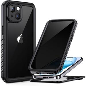 Lanhiem for iPhone 15 Privacy Case, Waterproof Dustproof Shockproof Cases for iPhone 15 with Privacy Screen Protector, Full Body Heavy Duty Protective Cover for iPhone 15-6.1 inch (Black)