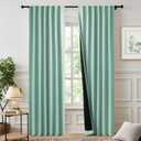 NICETOWN Aqua Blue 100% Blackout Curtains, 2 Panels 52x84 Inches, Thermal Insulated Energy Efficient Window Draperies for Bedroom & Living Room, Shading Drapes for Light Sleepers, Rod Pocket Back Tab