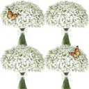 60 Pcs Babys Breath Artificial Flowers, White Artificial Flowers Bouquet, Faux Flower, Fake Gypsophila Bulk in Vase Floral Decor for Centerpieces Wedding Brides