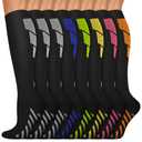 Copper Compression Socks 15-20 mmHg for Men & Women 6 Pairs – Circulation Support for Nurses, Travel, Running, Hiking, Soccer,Gift,Pregnant, Nurses(L/XL)