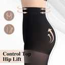 UISLII Tights for Women, 2-4 Pairs 70D Opaque Pantyhose Control Top Tights, Black Soft Stockings for Elegance Women, S-M