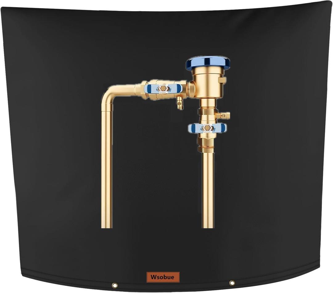 Winter Pipe Insulation Cover (5F) , Insulated Backflow Preventer Freeze Protection, Pump Cover, Sprinkler/Well/Valve Head Cover (Black 36''W x 36''H)