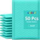 UCGOU Bubble Mailers 6x10 Inch Teal 50 Pack Poly Padded Envelopes Small Business Mailing Packages Opaque Self Seal Adhesive Waterproof Boutique Shipping Bags for Jewelry Makeup Supplies (6x10" 50PC)