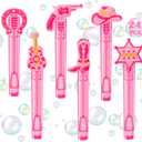 Winrayk Western Cowgirl Party Favors, 24Pcs Disco Cowgirl Mini Bubble Wands for Kids Bubbles Bulk with Detachable Topper (6 Styles), Birthday Gift Retro Rodeo Classroom Prizes Easter Goody Bag Stuffer