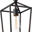 Emliviar Semi-Flush Mount Ceiling Light, 1-Light 13 inch Height Ceiling Light Fixture in Black Finish, 20065B1-F1 BK