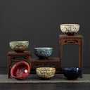 RORA Chinese Ceramic Tea Cup Set of 5, Small Japanese Tea Cups with Designed Gift Box, Elegant and Durable Perfect for Tea Lovers