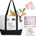 TRSODD Mothers Day Gifts for Mom Large Tote Bag and Makeup Bag Birthday Gifts for Women Wife Grandma Daughter Sister Friends Bridesmaid S