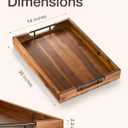 TIDITA 20 x 14 Inch Large Ottoman Tray for Living Room Large Wooden Tray for Ottoman , Decorative Serving Tray with Handles, for Coffee Table, Kitchen Counter & Home Decor