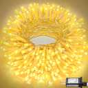 100FT 300 LED Outdoor String Lights, Connectable Christmas Lights Indoor Waterproof with 8 Modes, Bedroom Home Wedding Patio Decorations, Warm White