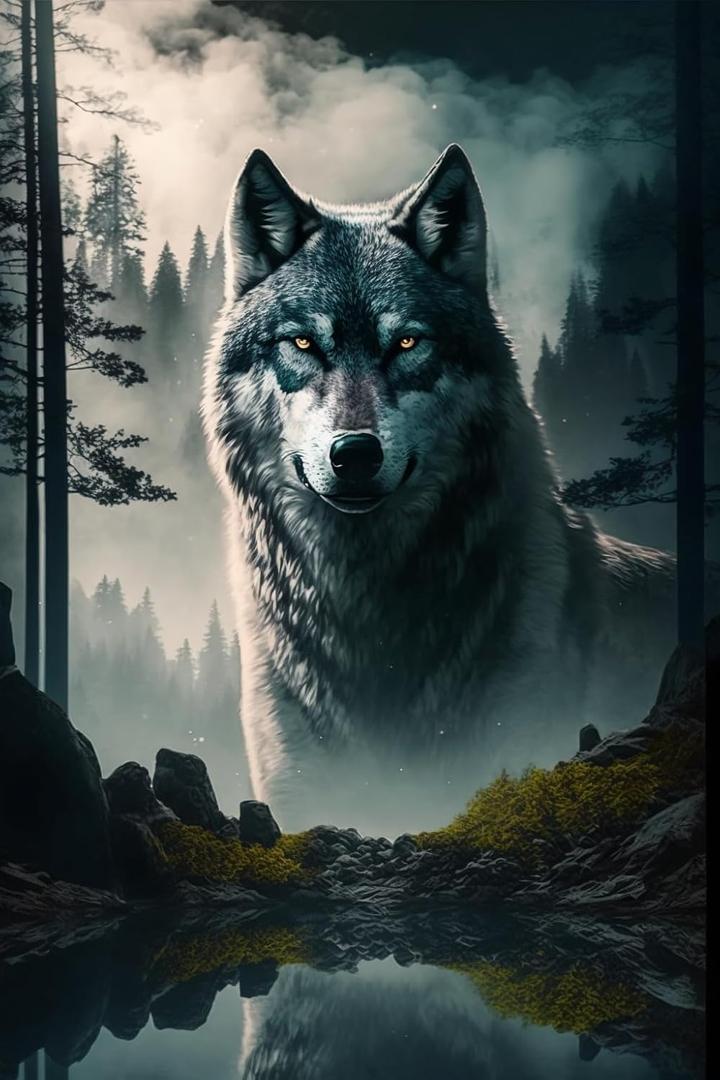 Shadow of The Wolf Puzzles for Adults 1000 Piece Wooden Jigsaw Puzzle Difficult and Cool- Shadow of The Wolf- 1000 Pieces Fantasy Puzzles