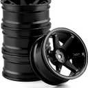 1/10 RC On Road Wheels Rims 12mm Hex Alloy Aluminum Drift Hubs for 1:10 Scale Rally Racing Car Tires Tamiya TT01 TT02 XV01 TA06 A959 PTG2 HPI KYOSHO HSP PTG2 Touring Street Tyres 4PCS (Black)