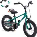 RoyalBaby EZ Toddlers Kids Bike, 14 Inch Wheel Bicycle with Quick Release Crank for Beginners Boys Girls Ages 3-5 Years, Easy Learn Biking, Green 