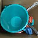 5'' Inch Sand Beach Buckets Pail with Shovels,Water Bucket for Beach Fun Great Summer Party Accessory with Postcards Ribbons Set