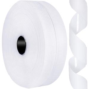 3/4 Inch x 26 Feet Hook and Loop Tape Sticky Back Fastener Roll, Nylon Self Adhesive Heavy Duty Strips Fastener for Home Office School Car and Crafting Organization (White)