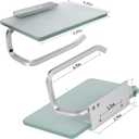 Toilet Paper Holder Bathroom Paper Toilet Roll Holder Hanger,Toilet Paper Holder with Shelf, Glassed Steel Frosted Silvery Lavatory Tissue Holder with Mobile Phone Storage Rack (Silvery)