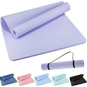 Extra Wide Yoga Mat 72" x 32", 6mm Non Slip TPE Exercise Mat with Carrying Strap, Large Workout Mat for Yoga, Pilates, Stretching, HIIT & Home Gym
