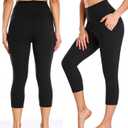 FULLSOFT 3 Pack Black Capri Leggings with Pockets for Women High Waisted Tummy Control Capris Workout Clothes for Women Gym Running Yoga Pants Summer Shorts(3 Pack Black(with Pockets),Small-Medium)