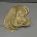 AGPTEK 13 Inches Straight Heat Resistant Short Bob Hair Wigs with Flat Bangs for Women Cosplay Daily Party - Beige White