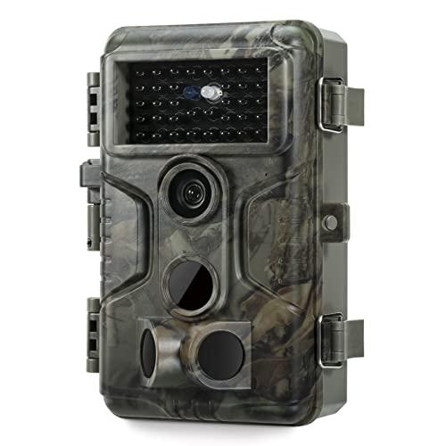 Trail Camera, 8K 64MP 1296p Game Camera with Clear 100ft No Glow Night Vision, Fast 0.1s Trigger Speed Motion Activated Waterproof, H.264 MP4 Video