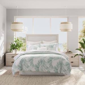 Tommy Bahama - King Comforter Set, Reversible Cotton Bedding with Matching Shams & Bonus Throw Pillows, Oeko-Tex Certified (Canyon Palms Green)