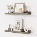 Dreamland Picture Ledge Shelf for Wall, Floating Shelves Set of 2,18 inch Long Floating Shelves with Lip for Living Room,Bedroom,Bathroom,Kitchen,Grey