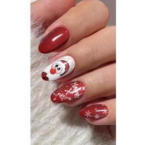 JMEOWIO Gel Nail Stickers Christmas Snowflake Holiday Semi Cured Gel Nail Strips Wraps UV/LED Nails Art Design Decoration Accessories