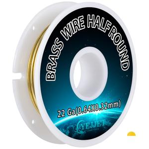 Extra Long 22 Gauge Half Round Brass Wire 0.64x0.32mm - 3.0 oz 170 Feet Wire Art, Crafting Bulk Spool