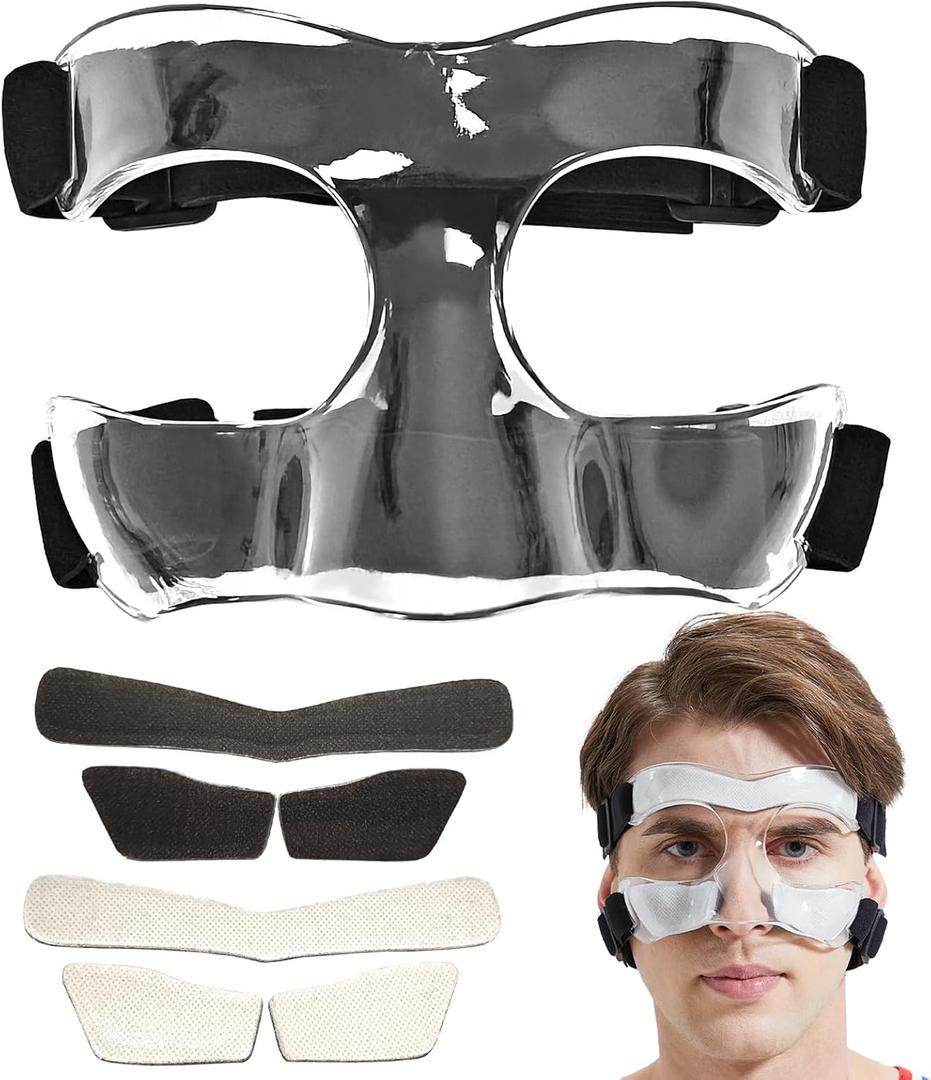Nose Guard for Broken Nose Adjustable Basketball Baseball Softball Face Guards Face Shield Masks for Adults and Teenagers Sports Training Nose Guard Protects Nose and Face from Injury