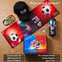 Exun Soccer Fan Gift Basket Set 2026 – 9 Piece Sports Accessories Bundle with Stainless Steel Tumbler, Towel, Keychain, Hat, Wristband & Metal Pin – Triple Nation Flag Design, World Soccer Lover Gift