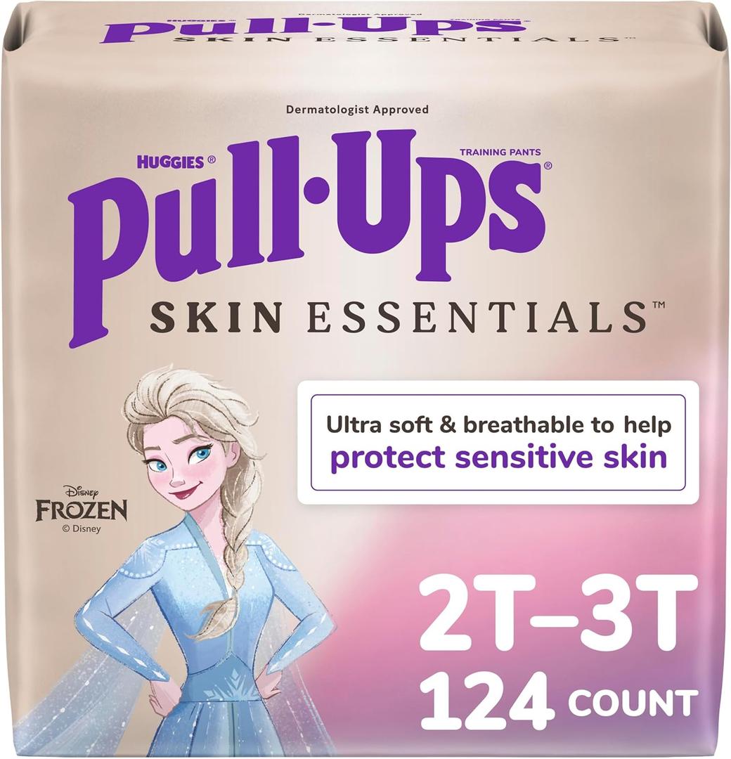 Pull-Ups Girls' Skin Essentials Potty Training Pants, Training Underwear, 2T-3T (16-34 lbs), 124 Ct (4 Packs of 31)