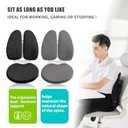 Ergonomic Chair Back Support,Lumbar Support for Improves Posture and Relieves Back Pain,Perfect for Office Chair,Gaming,Home-Work,Foldable and Adjustable,Washable Seat Cushion Cover.(Black)