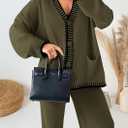 PRETTYGARDEN Lounge Sets for Women Fall 2026 Loungewear 2 Piece Outfits Cardigan Sweaters Track Suit Matching Winter Clothing (Green XL)