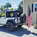 Anley Universal Car Hitch Mount Flagpole Holder - Compatible with Standard 2 Inch Hitch Receiver for Truck, Jeep, Van & RV - Vehicle Rear Flag Pole Mounting Bracket - Fit Flagpole of 1 to 2 in (Black)