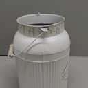 Yoillione Milk Jug, Farmhouse Vase, Decor with Handle - White Metal Vase for Artificial Flowers (Large)