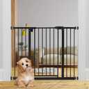 7 x keny 29"-42.5" Baby Gate for Stairs, Auto Close Safety Dog Gate, Pressure Mounted Easy Walk Through Pet Gate for Doorways, Durable Stair Gate, 30" Tall, Black