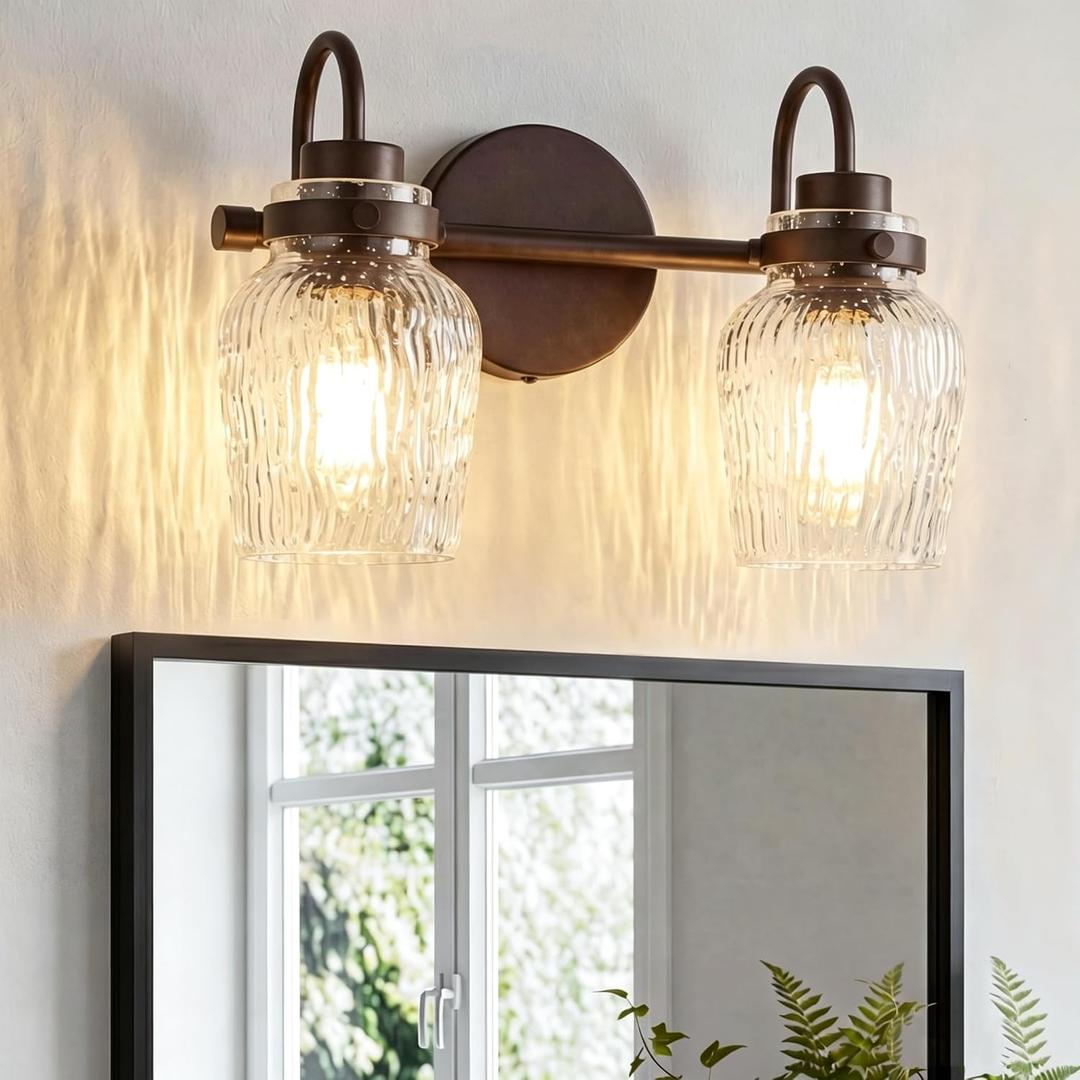 2-Light Bathroom Light Fixtures Oil Rubbed Bronze Vanity Lights