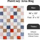 PureCozy Checkered Rug 8x10 for Living Room, Modern Rainbow Shag Rug Washable Non-Slip Large Area Rug Super Soft Indoor Fuzzy Carpet Fluffy Rugs for Bedroom Home Aesthetic Decor