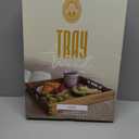 Acacia Wood Serving Tray with Metal Handles - Decorative Tray for Ottoman, Kitchen, Living Room, and Parties - Large Food and Drink Serving Tray - Elegant Home Decor